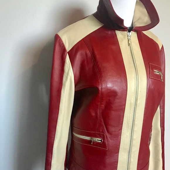 Amazing 50s Vibe Retro Leather Jacket - Picture 4 of 12